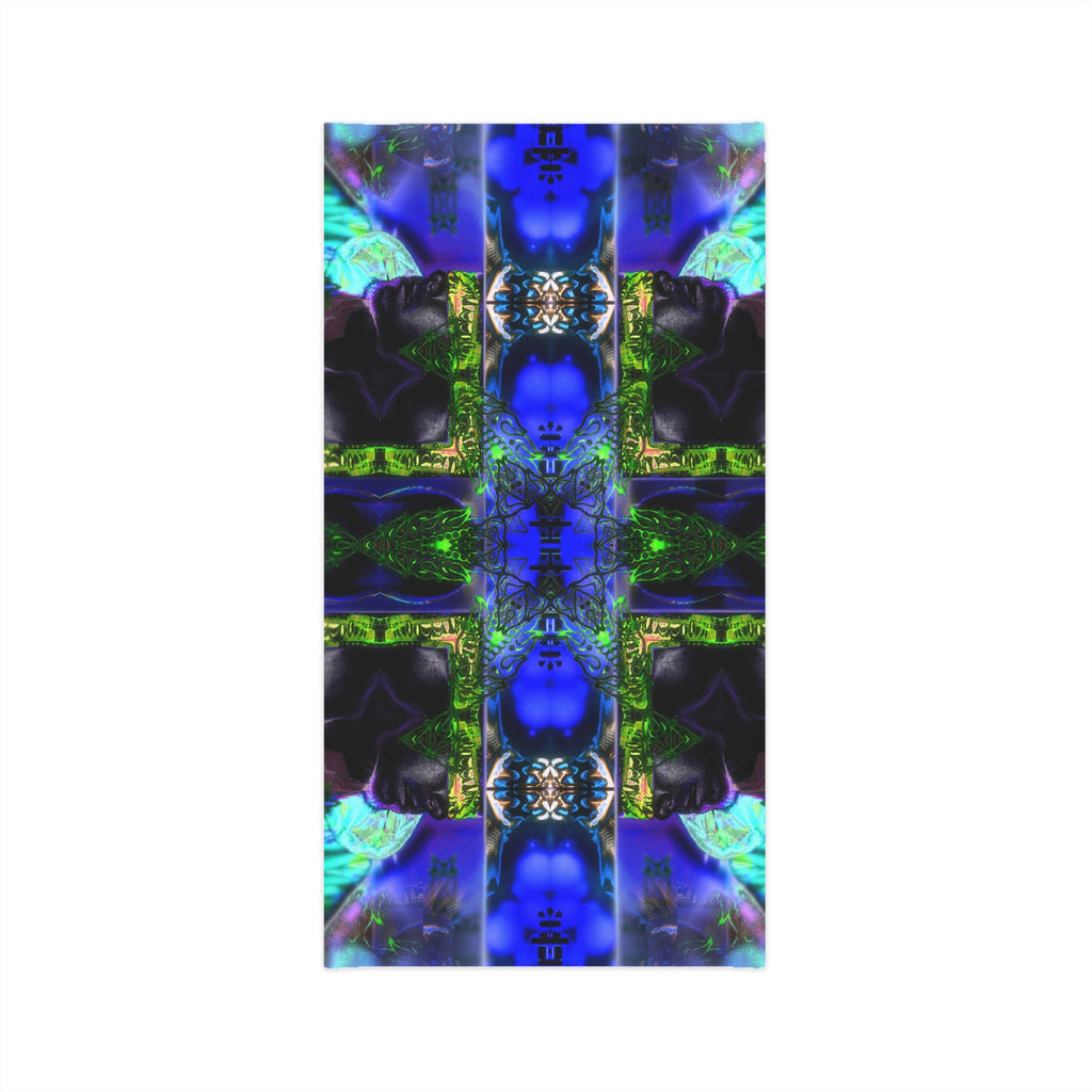 Blind Realm Neck Gaiter — Blue Green Abstract Lightweight Face Mask