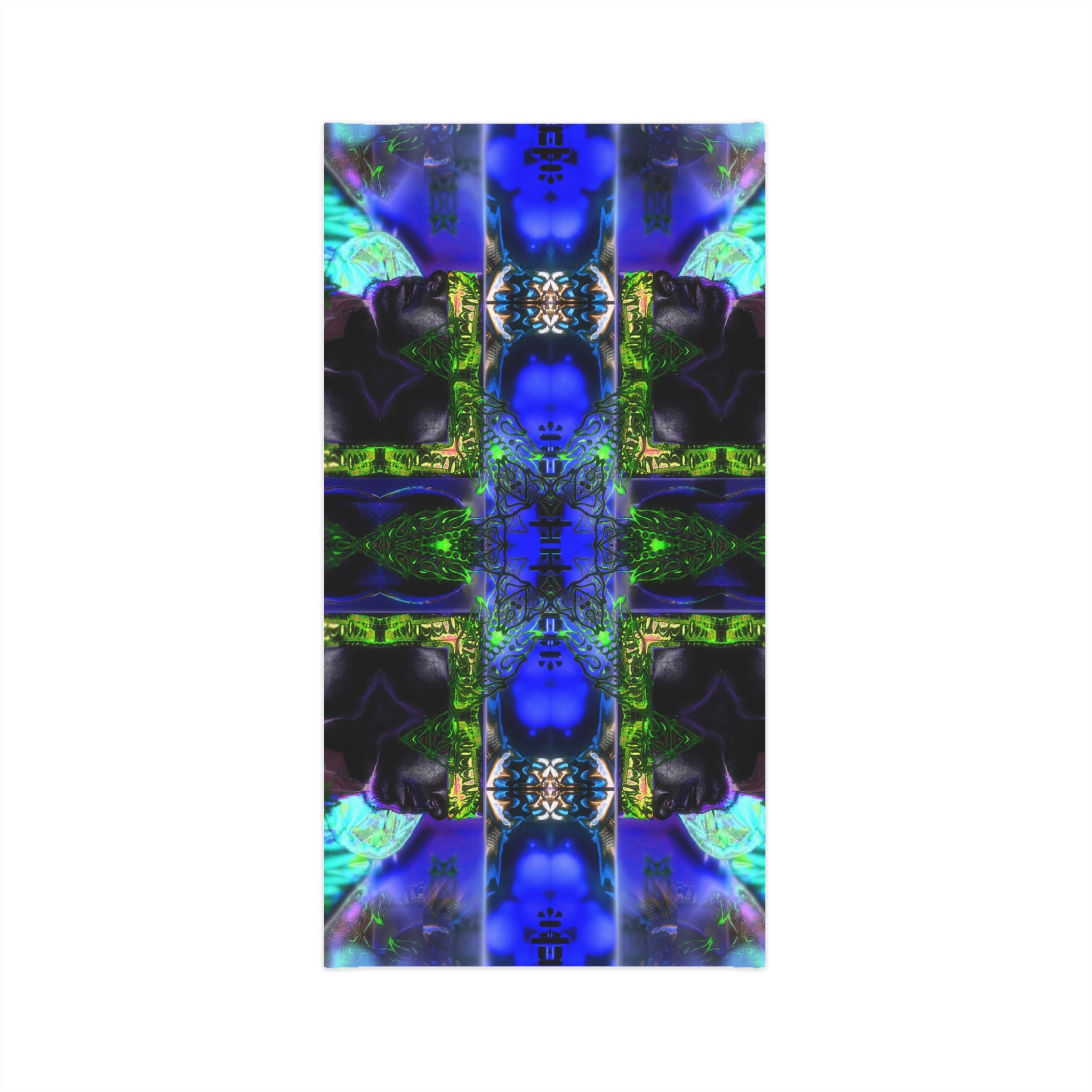 Blind Realm Neck Gaiter — Blue Green Abstract Lightweight Face Mask