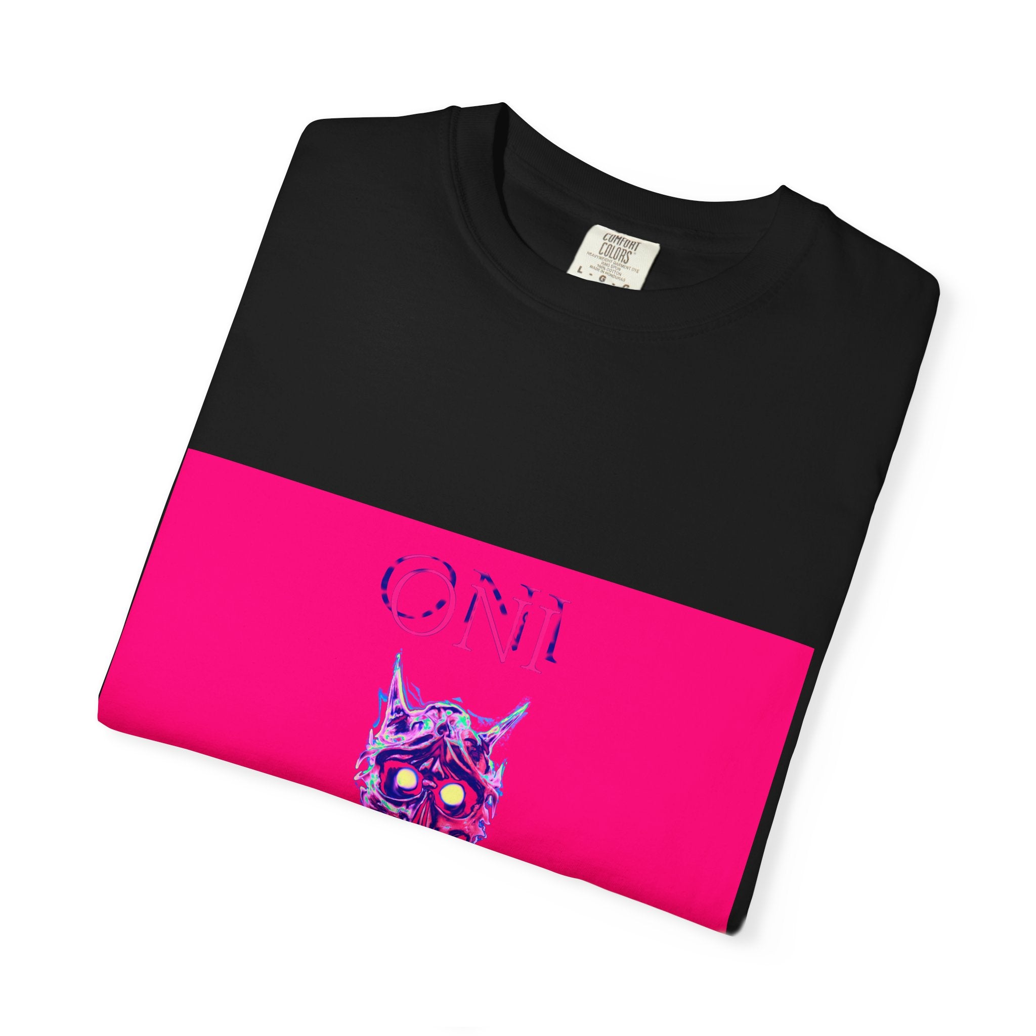 Oni Demon Skull T-Shirt (Simple)— Neon Japanese Mask Graphic Tee