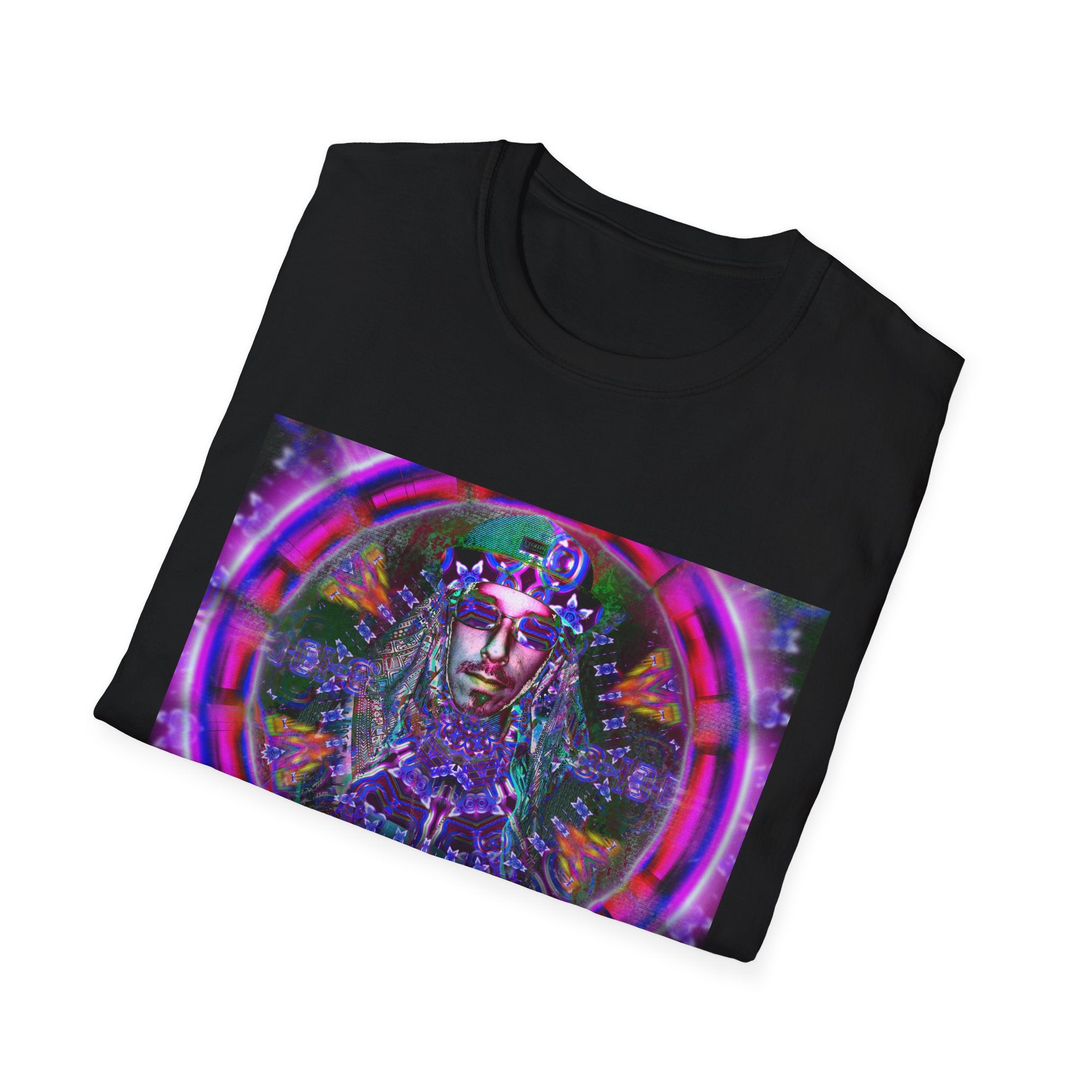 Pirate Portal T-Shirt — Cosmic Mandala Face Design