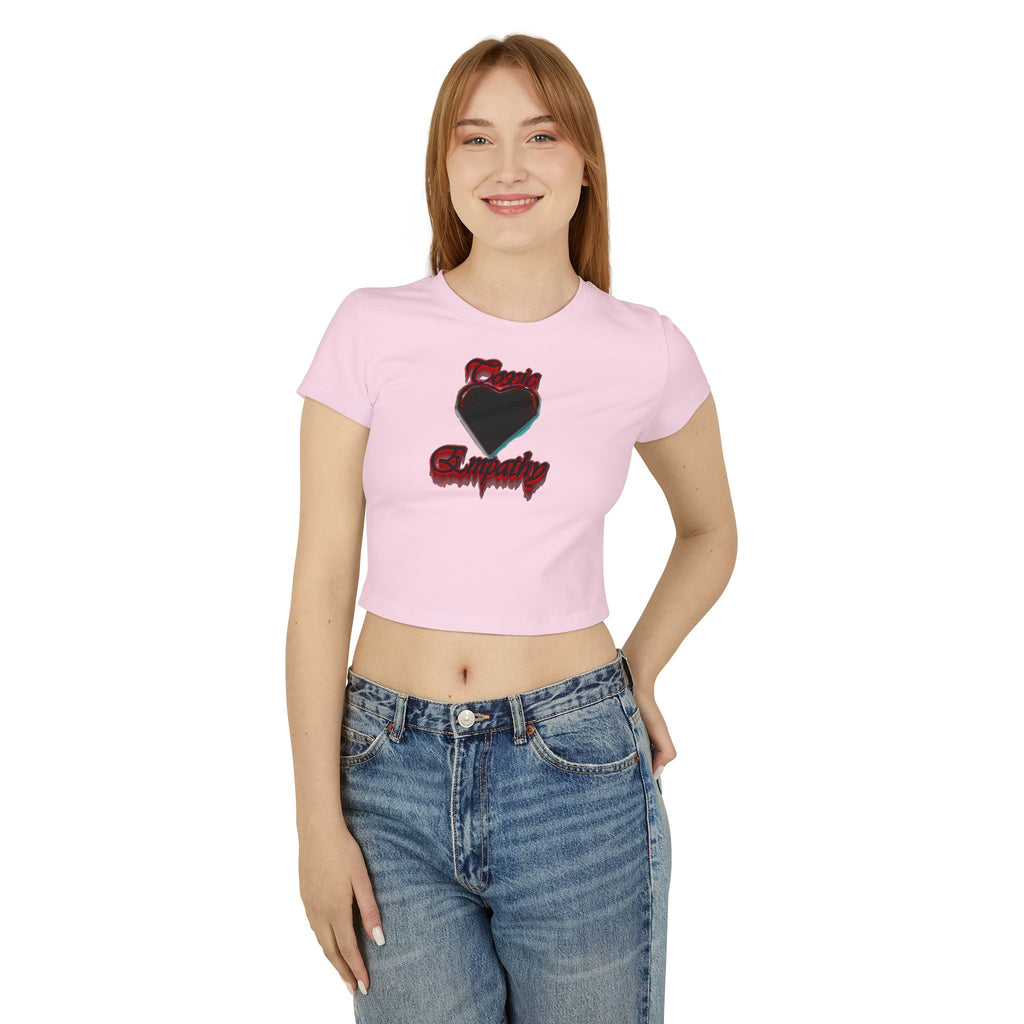 Women's Baby Tee — Black Heart 'Deadly Sympathy' Graphic Crop Top