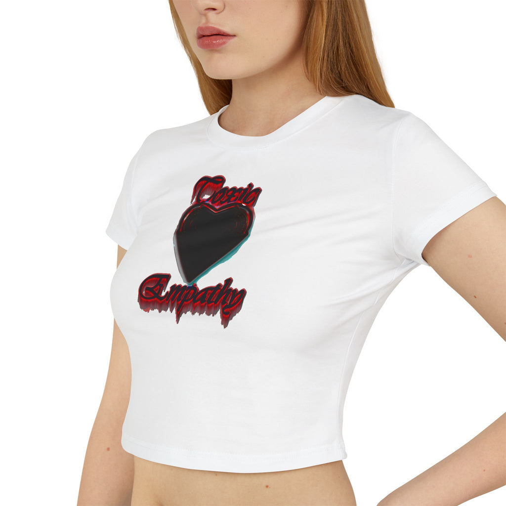 Women's Baby Tee — Black Heart 'Deadly Sympathy' Graphic Crop Top