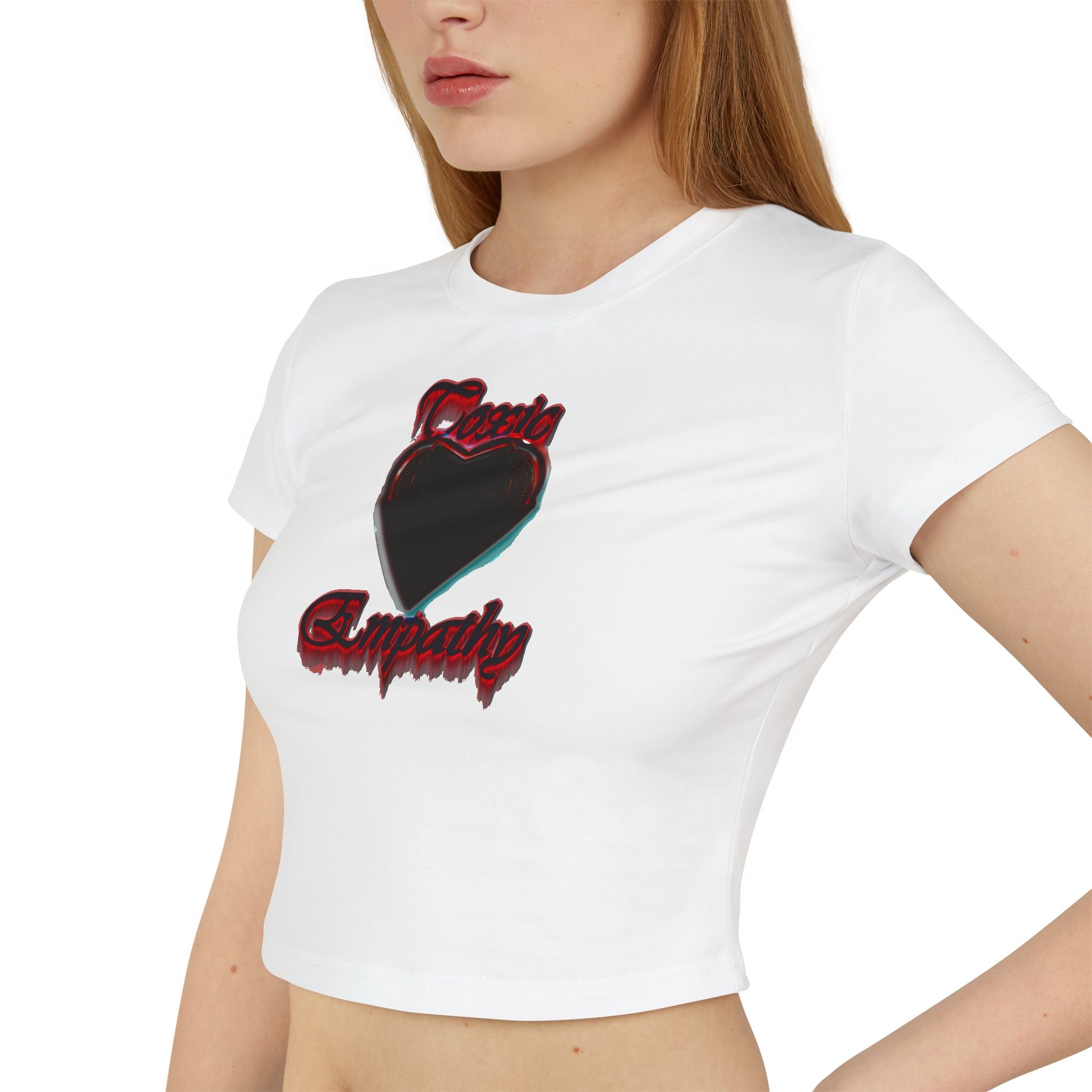 Women's Baby Tee — Black Heart 'Deadly Sympathy' Graphic Crop Top