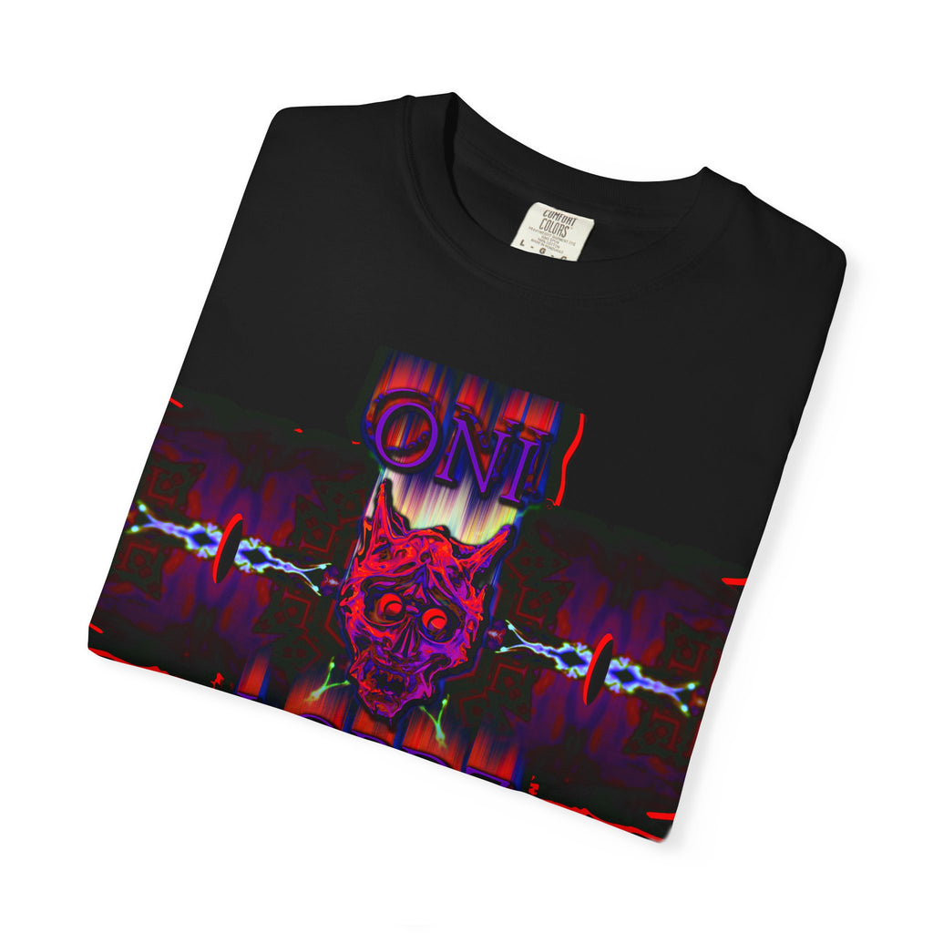 Oni Lordz (Team) Graphic T-Shirt — Psychedelic Demon Cross Design