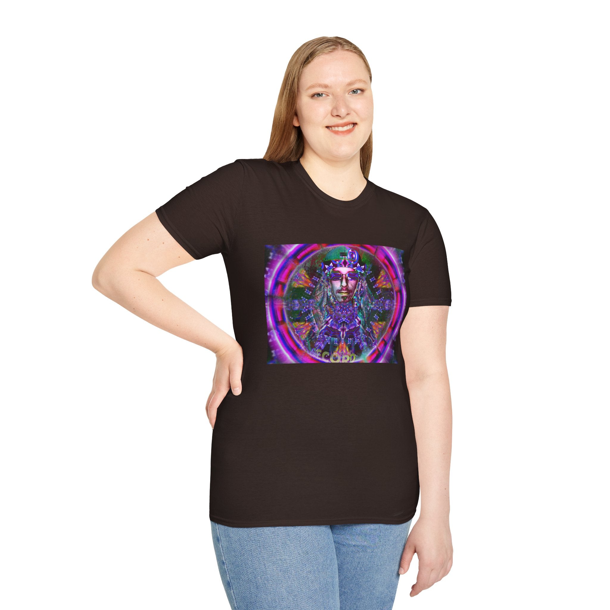 Pirate Portal T-Shirt — Cosmic Mandala Face Design