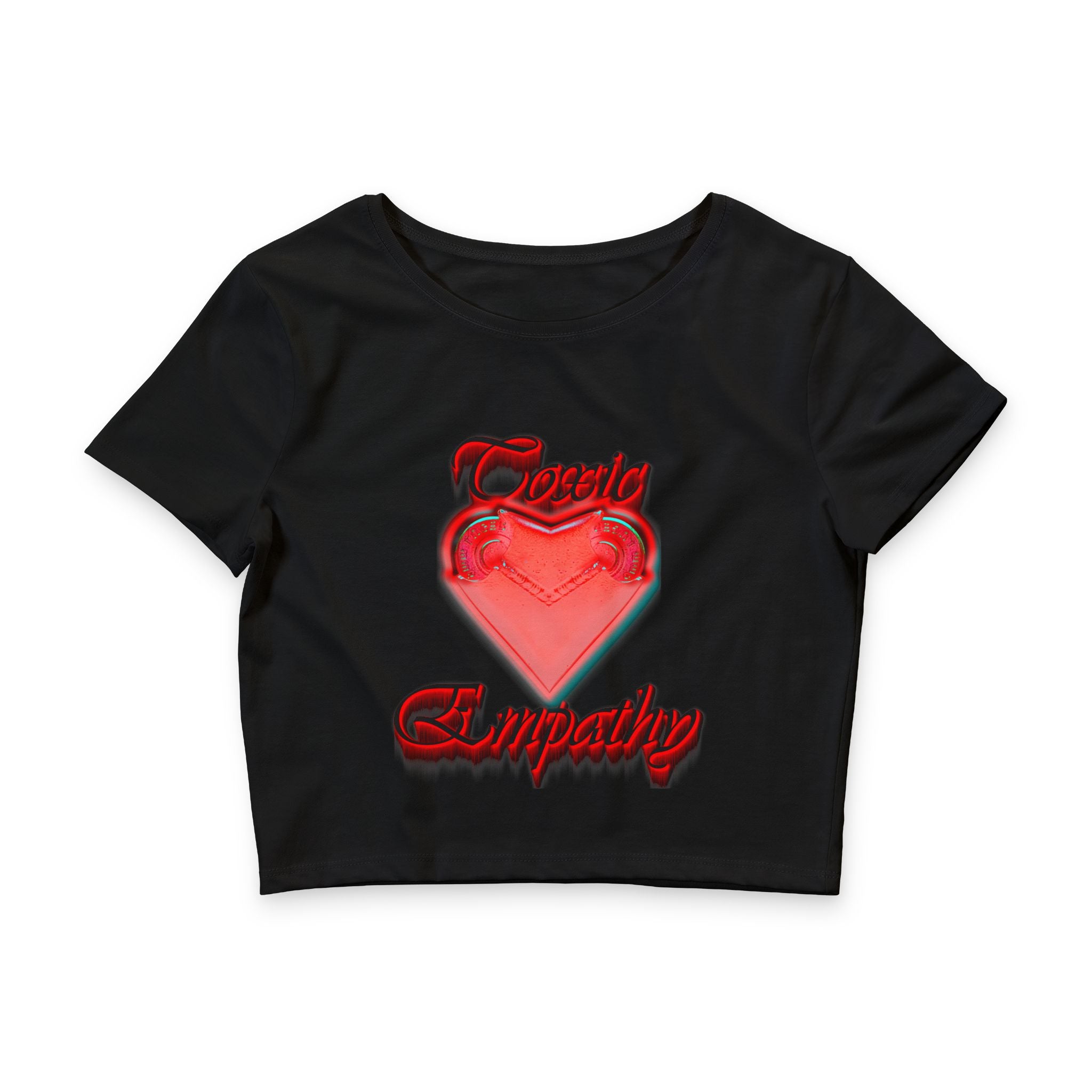 Empathy Weapon Heart Crop Tee — Red Heart Graphic Women’s Crop Top