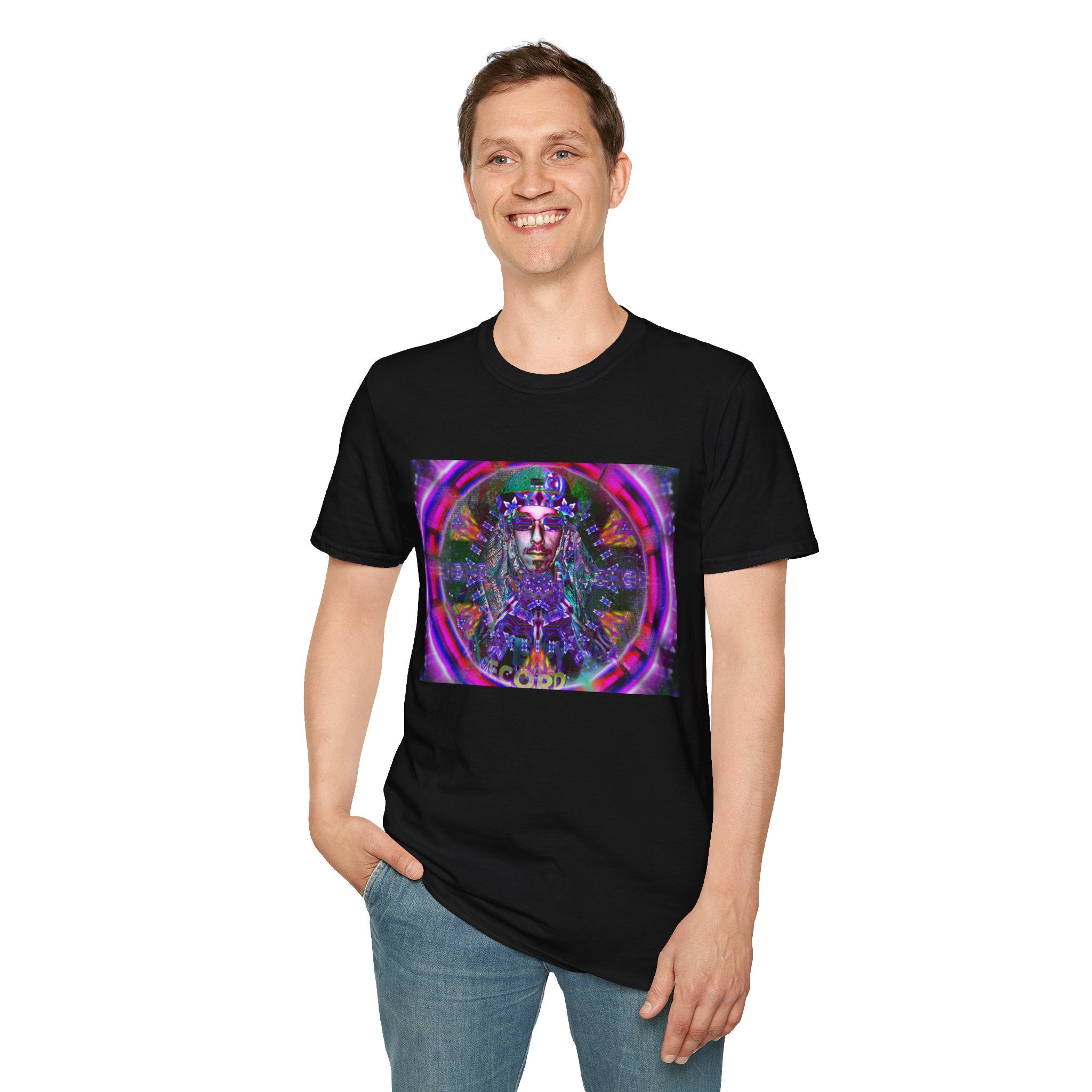 Pirate Portal T-Shirt — Cosmic Mandala Face Design
