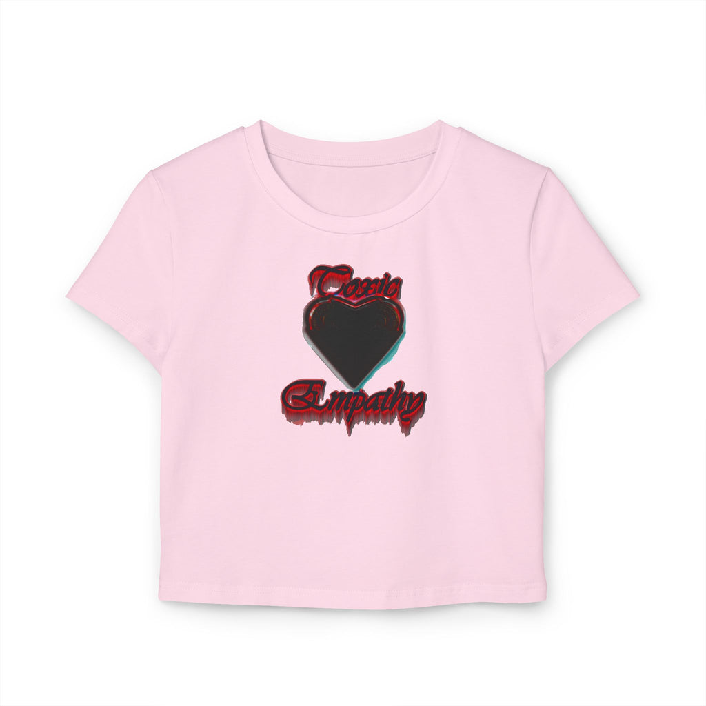 Women's Baby Tee — Black Heart 'Deadly Sympathy' Graphic Crop Top