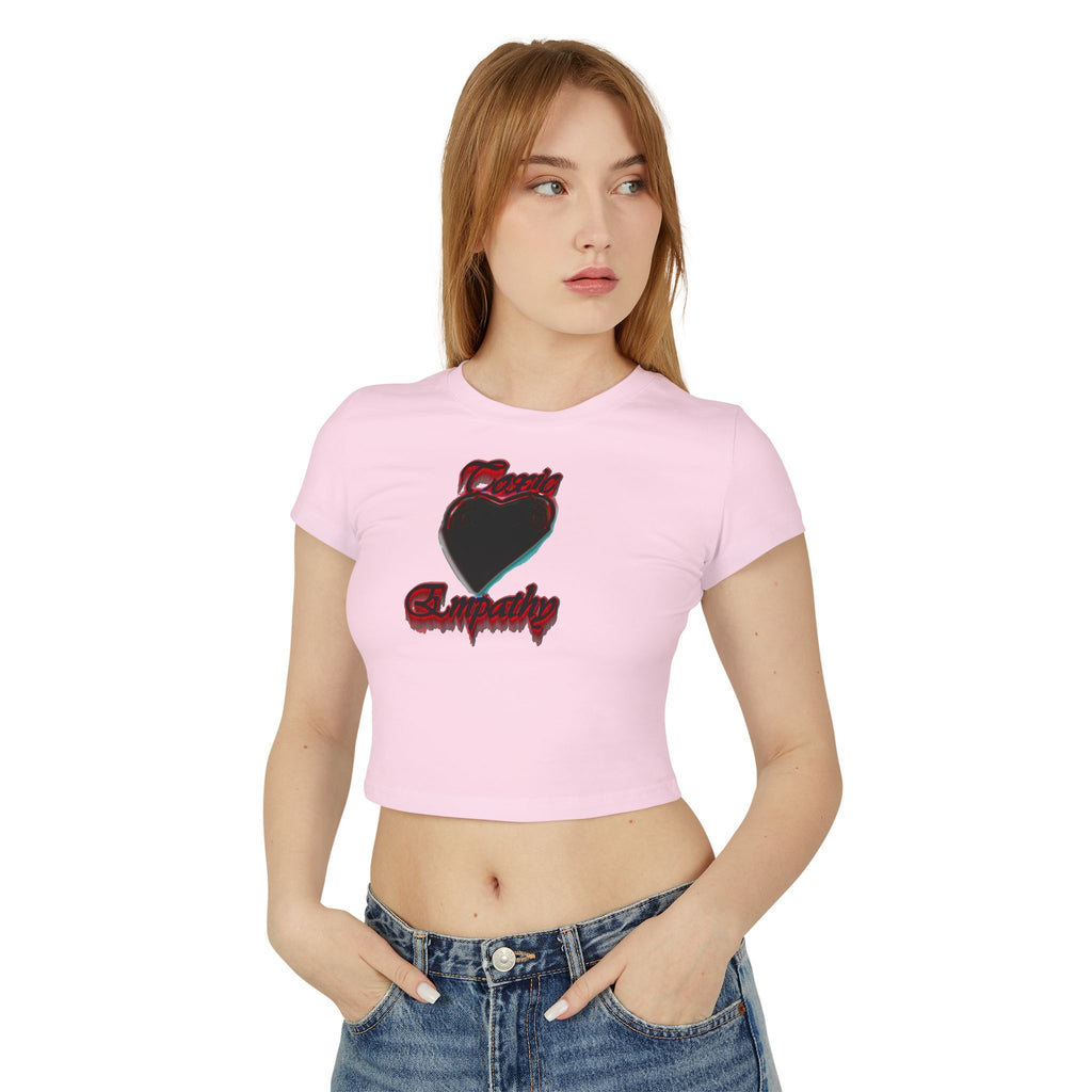 Women's Baby Tee — Black Heart 'Deadly Sympathy' Graphic Crop Top