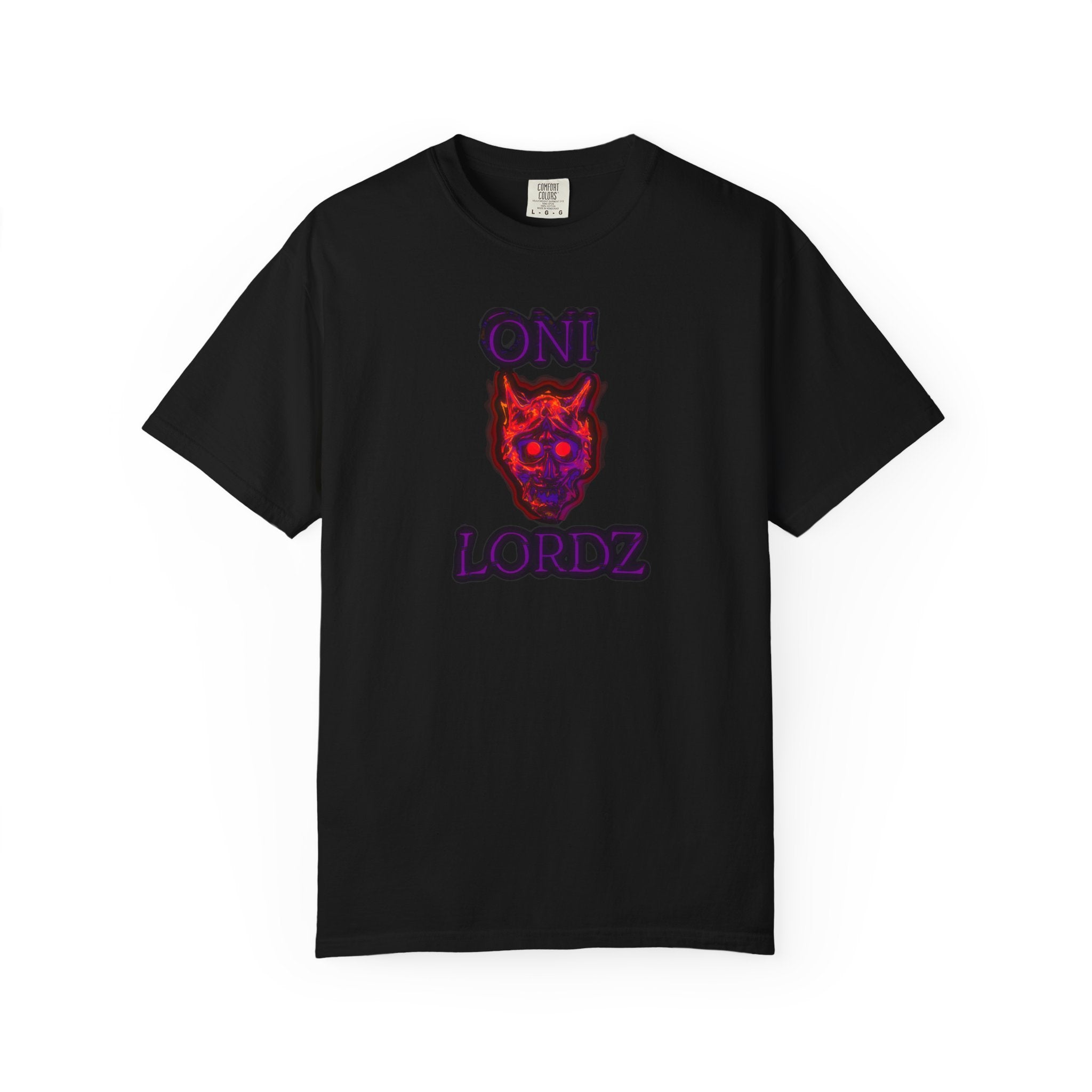 Oni Lordz Graphic T-Shirt (Simple)— Neon Demon Mask Tee