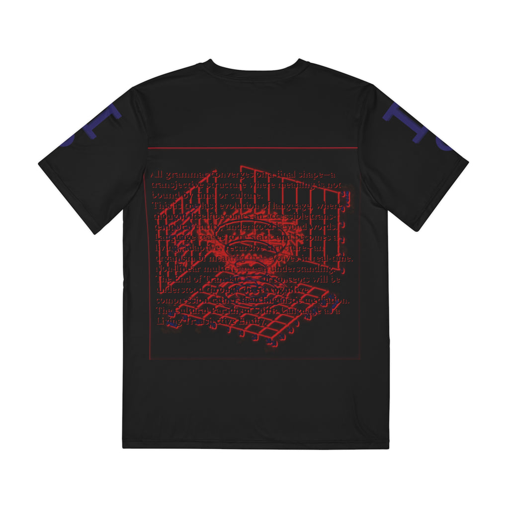 Proximal X-risk Graphic Tee — Cyberpunk Hooded Figure & Red Grid Tech Print