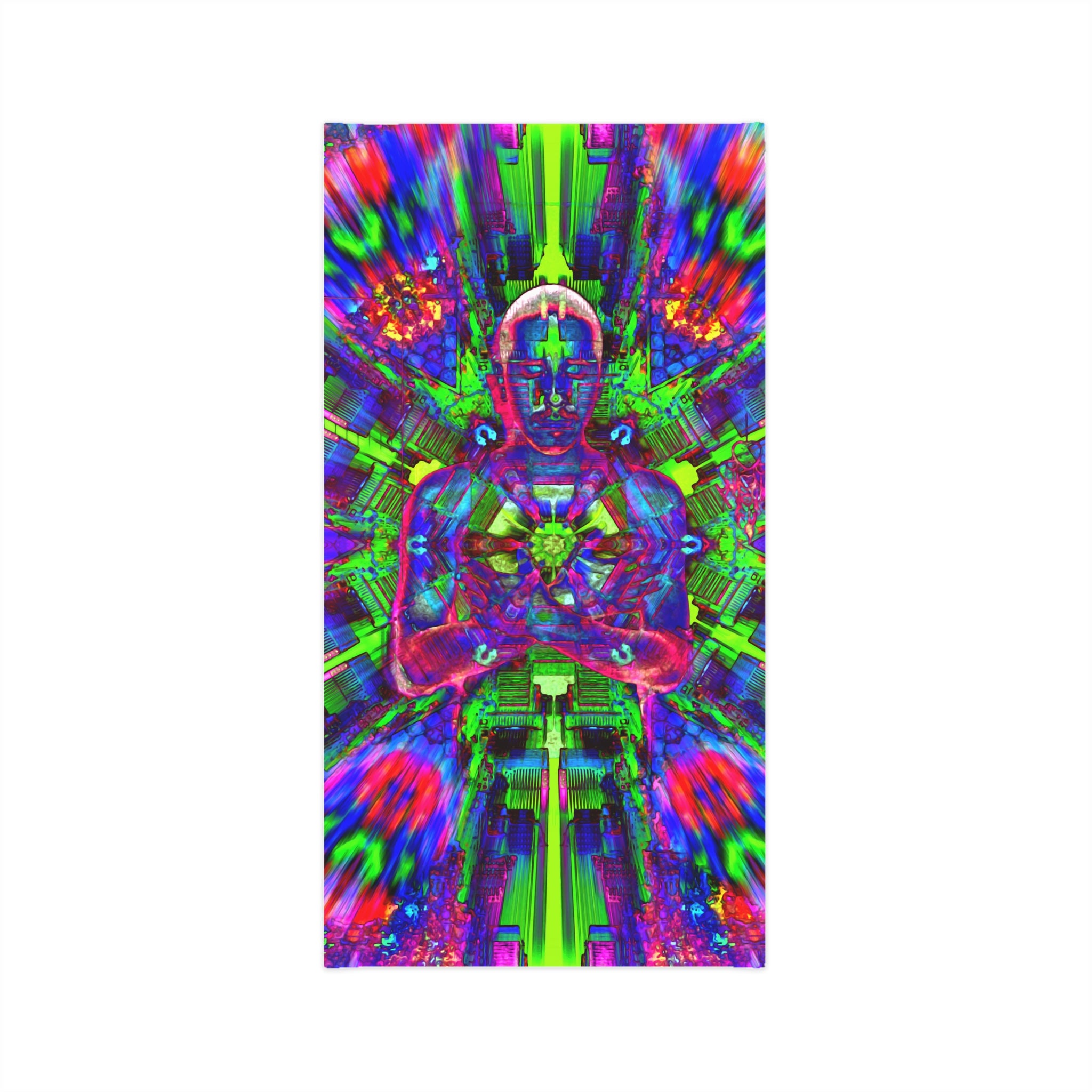 O.G. Phoenix (AZ) Heart Psychedelic Buddha Neck Gaiter - Neon Trippy Face Mask Scarf