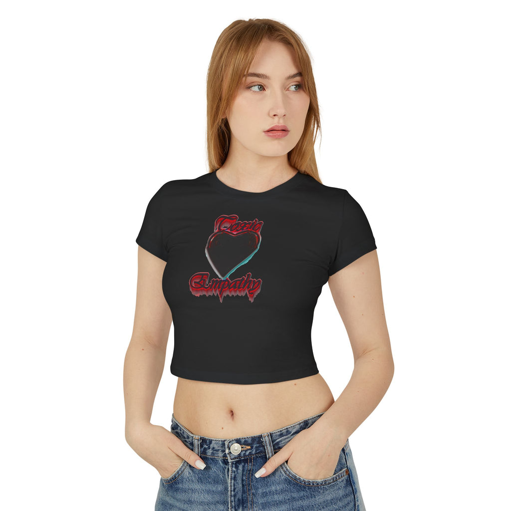 Women's Baby Tee — Black Heart 'Deadly Sympathy' Graphic Crop Top