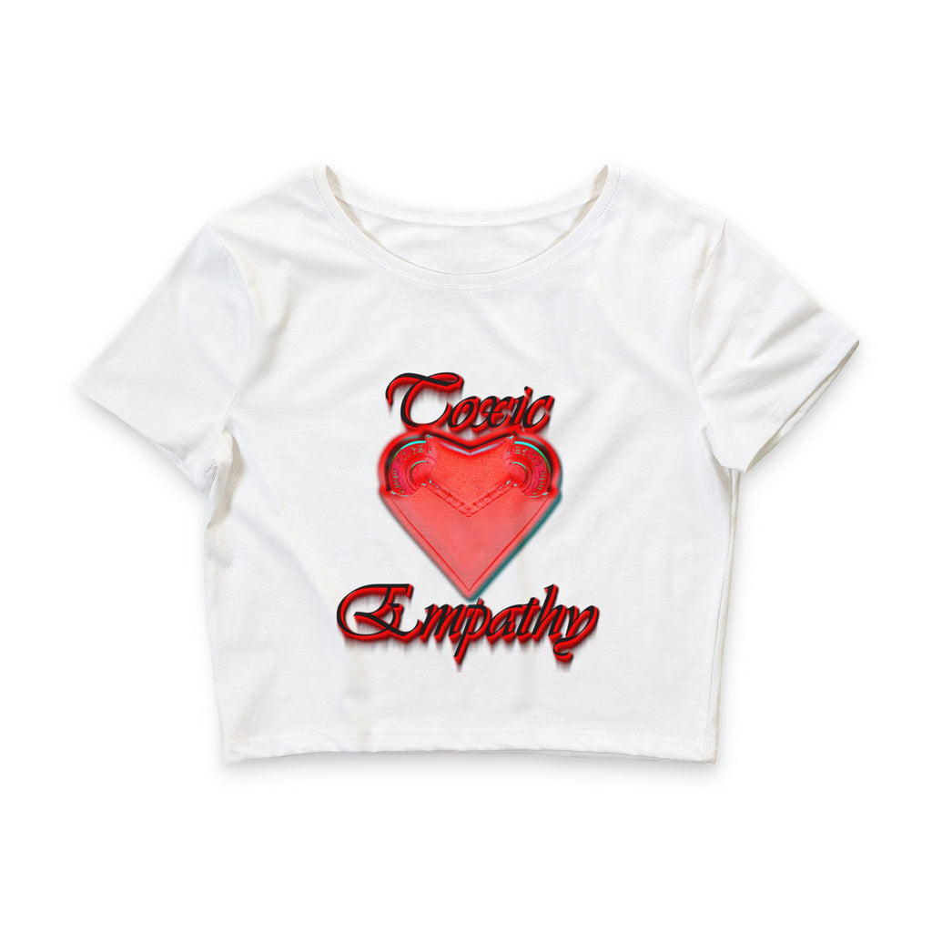 Empathy Weapon Heart Crop Tee — Red Heart Graphic Women’s Crop Top