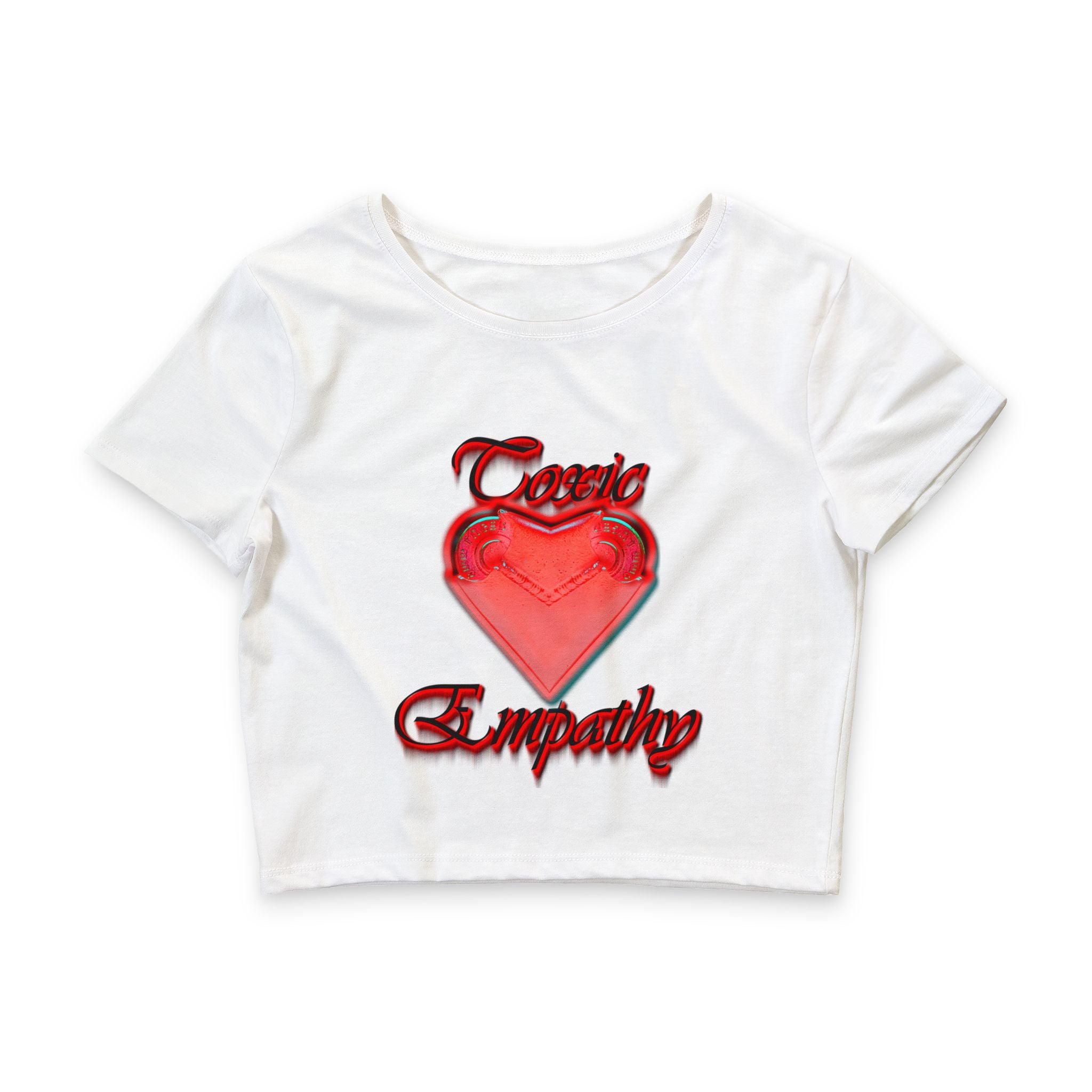 Empathy Weapon Heart Crop Tee — Red Heart Graphic Women’s Crop Top
