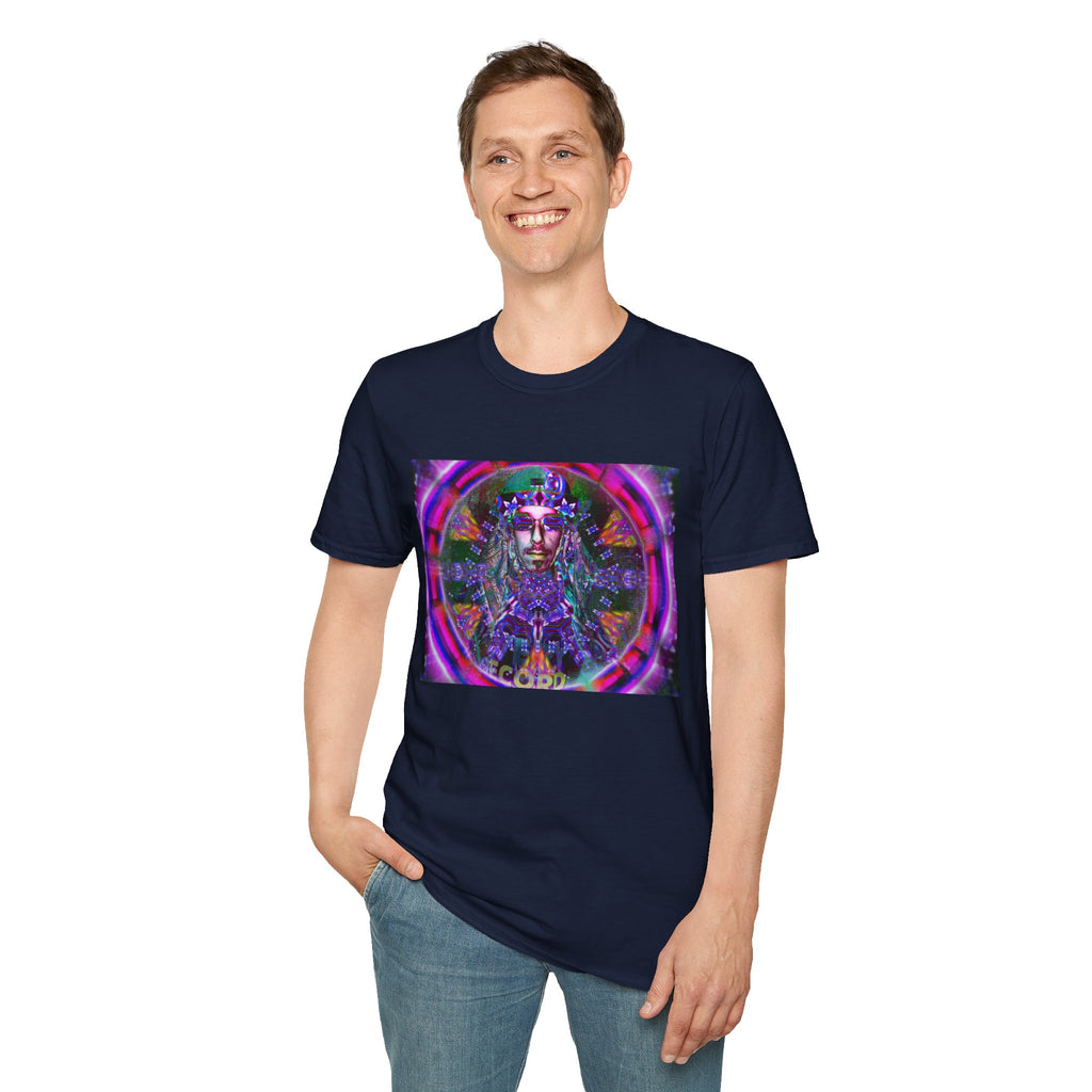 Pirate Portal T-Shirt — Cosmic Mandala Face Design