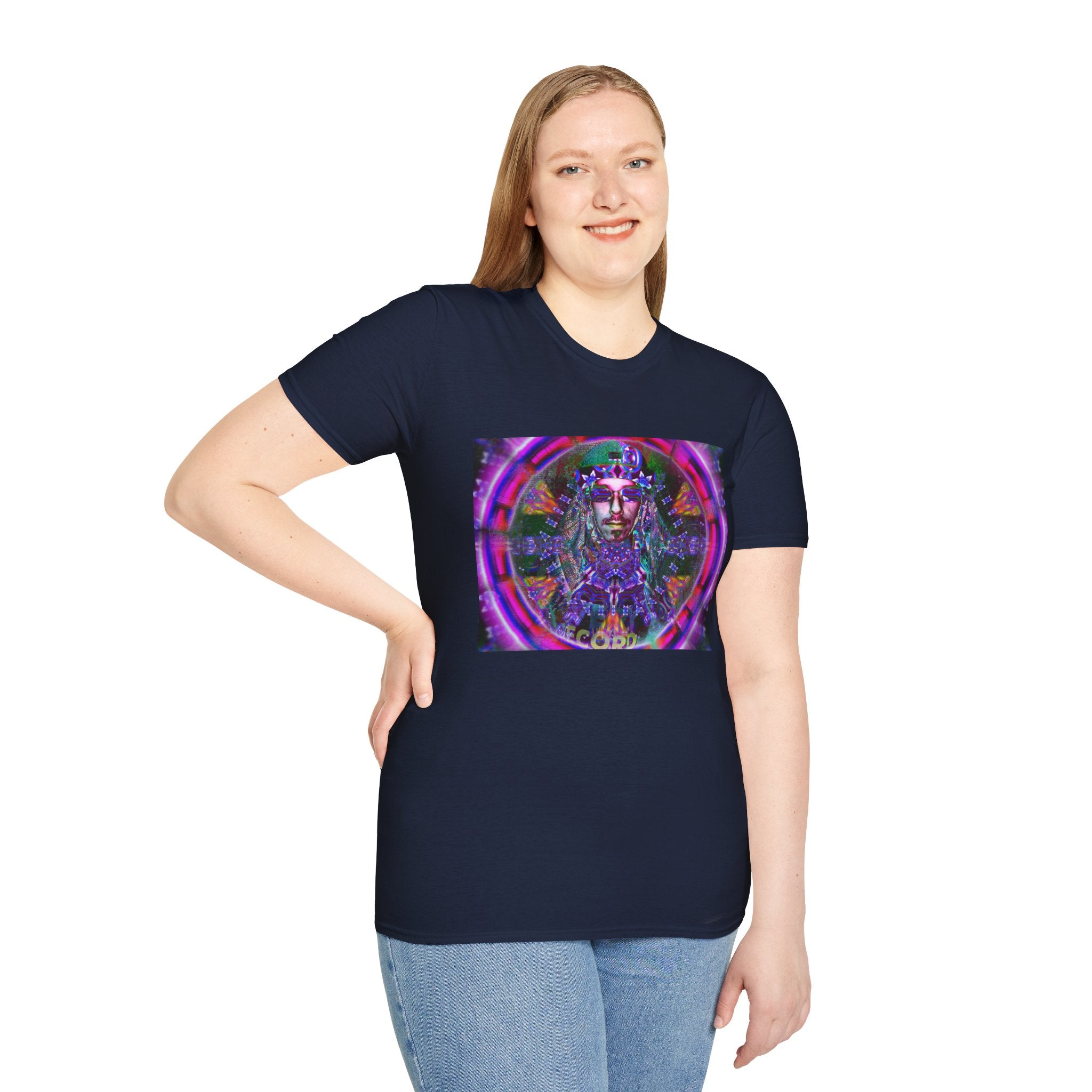 Pirate Portal T-Shirt — Cosmic Mandala Face Design