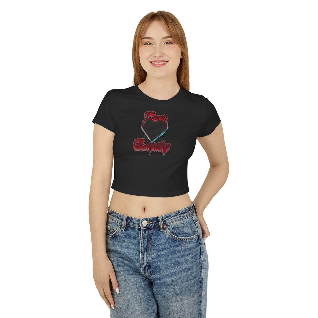 Women's Baby Tee — Black Heart 'Deadly Sympathy' Graphic Crop Top