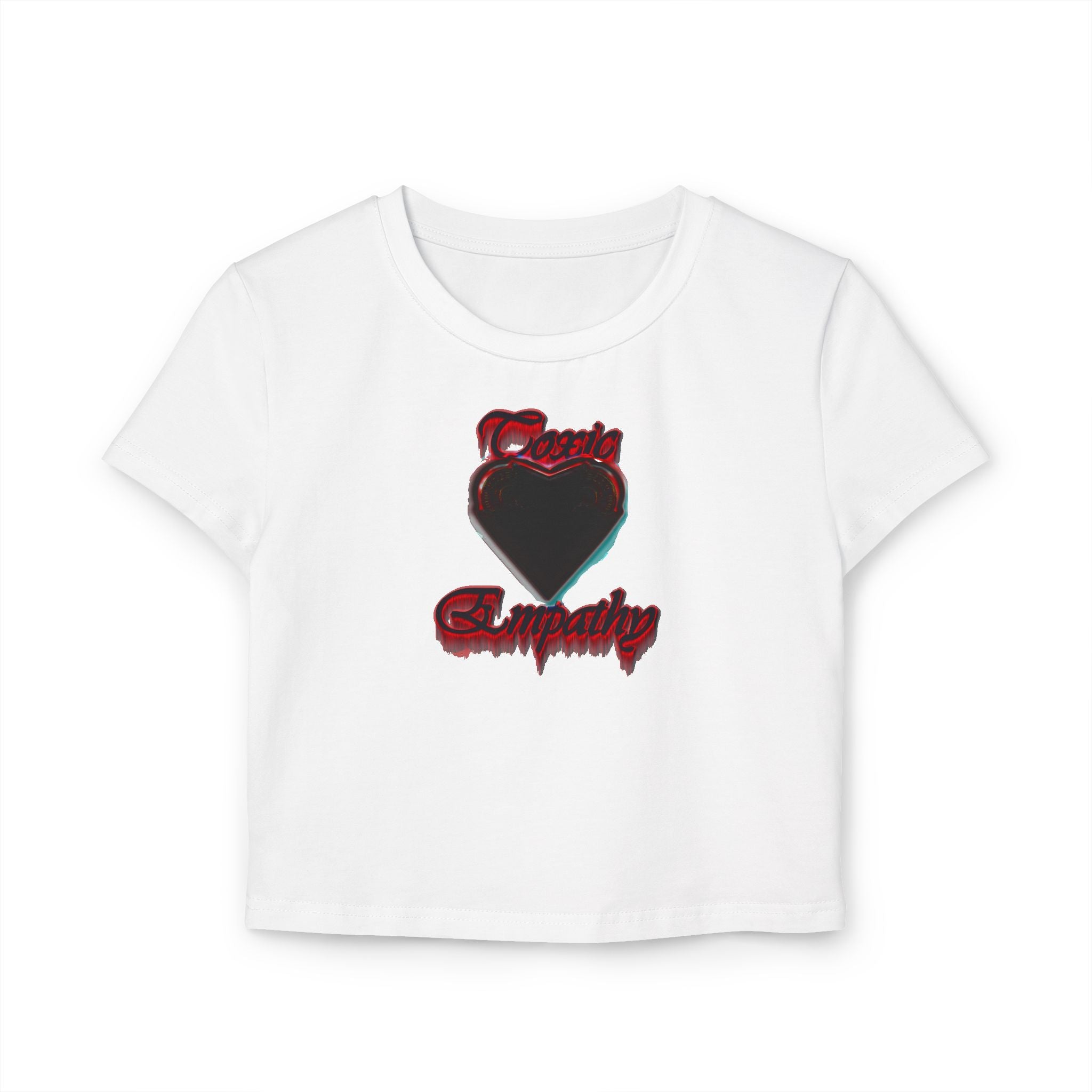 Women's Baby Tee — Black Heart 'Deadly Sympathy' Graphic Crop Top