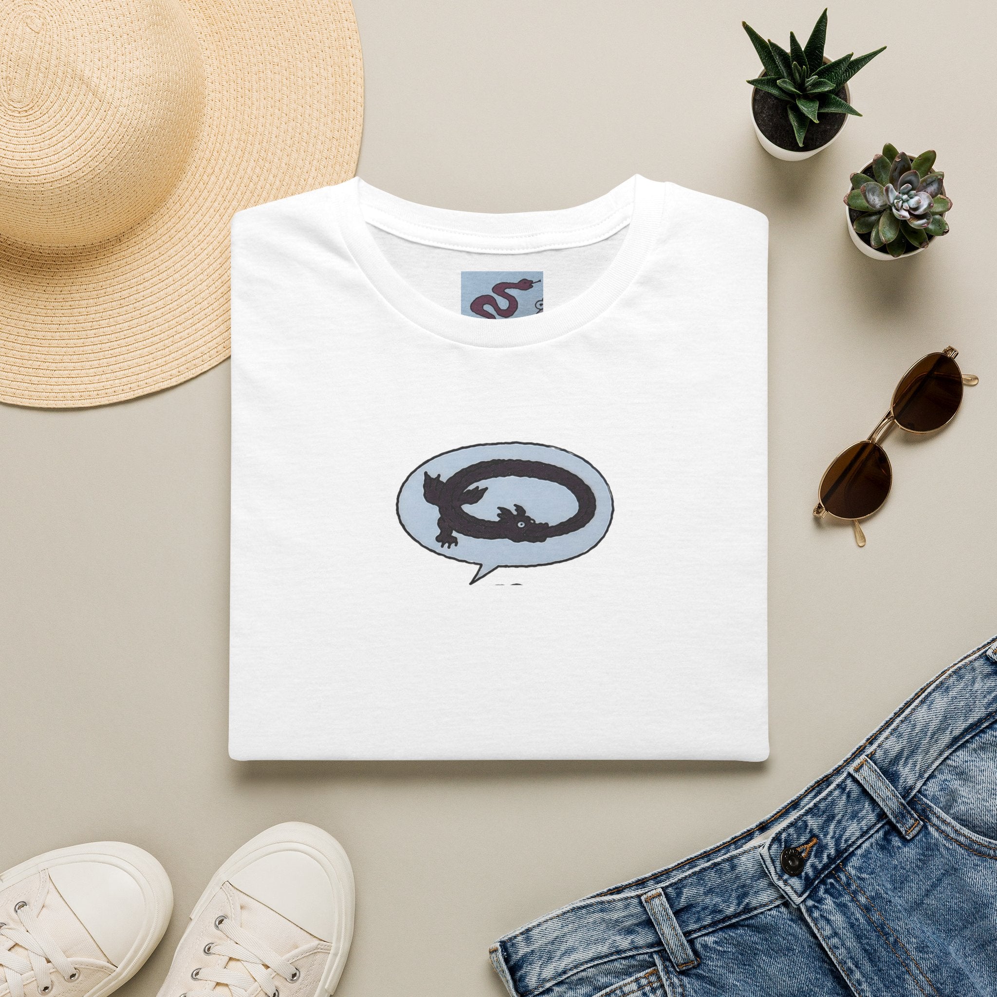 Funny ouroboros T‑Shirt — Cute Amphibian Graphic Tee