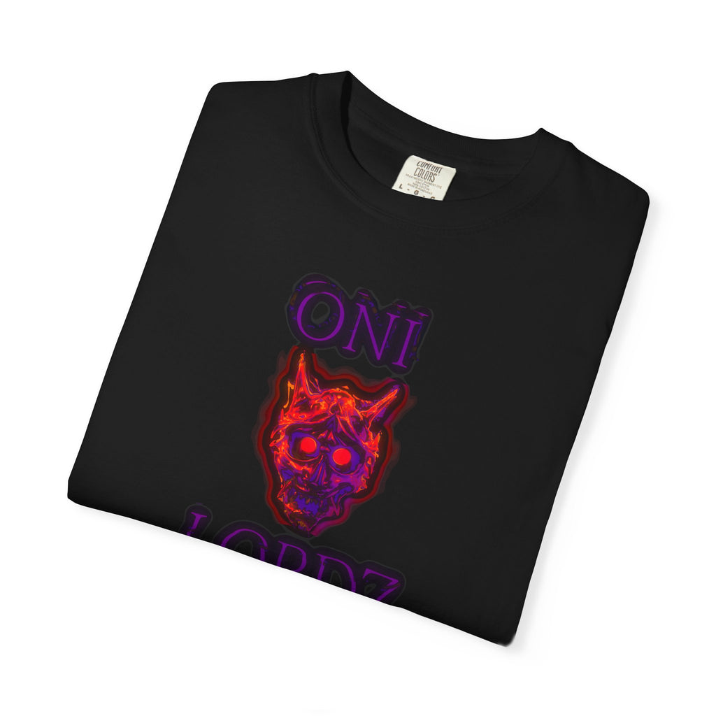 Oni Lordz Graphic T-Shirt (Simple)— Neon Demon Mask Tee