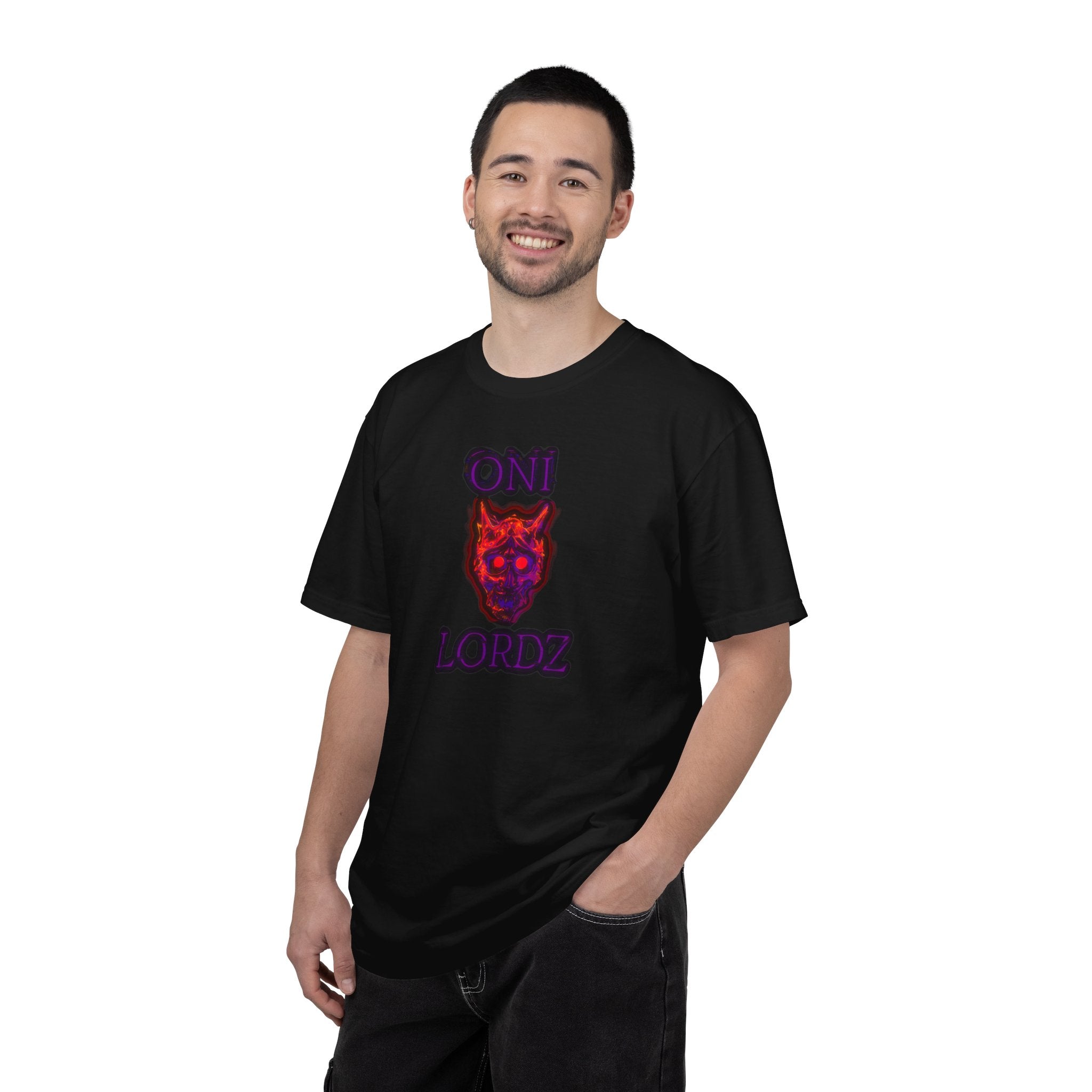 Oni Lordz Graphic T-Shirt (Simple)— Neon Demon Mask Tee