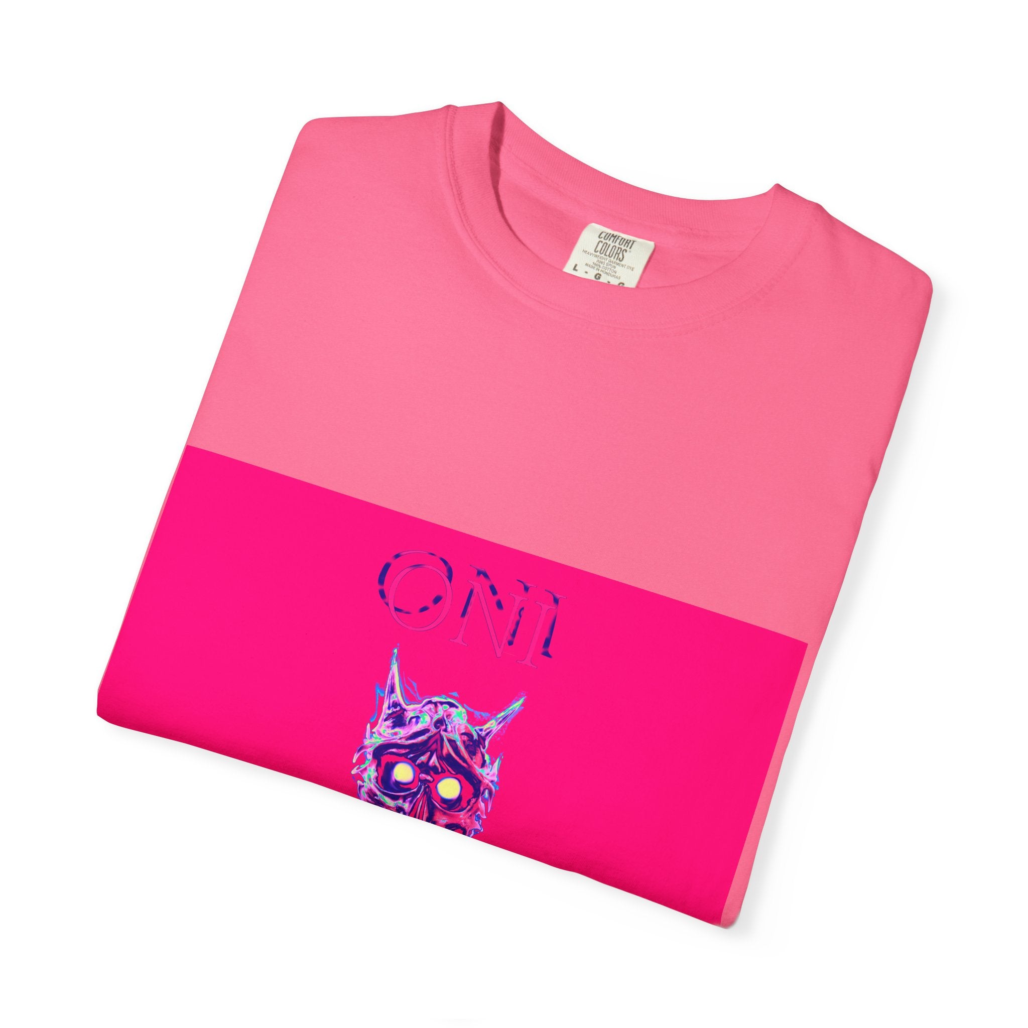 Oni Demon Skull T-Shirt (Simple)— Neon Japanese Mask Graphic Tee