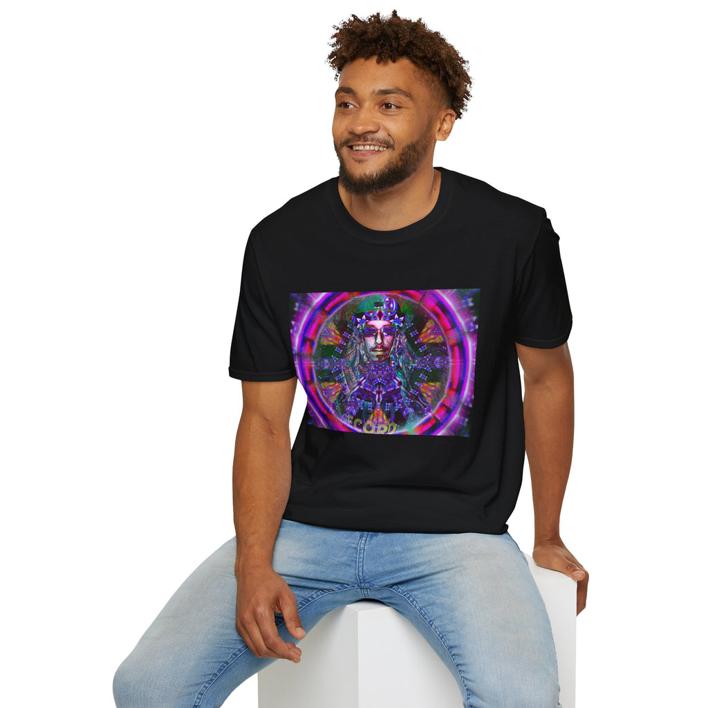 Pirate Portal T-Shirt — Cosmic Mandala Face Design