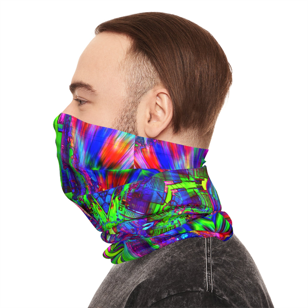 O.G. Phoenix (AZ) Heart Psychedelic Buddha Neck Gaiter - Neon Trippy Face Mask Scarf
