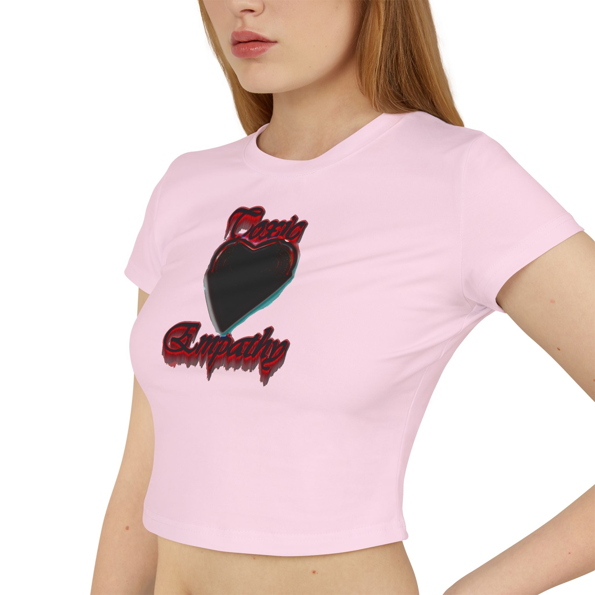 Women's Baby Tee — Black Heart 'Deadly Sympathy' Graphic Crop Top