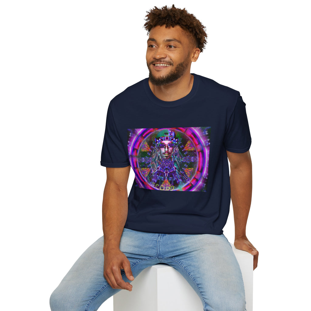 Pirate Portal T-Shirt — Cosmic Mandala Face Design