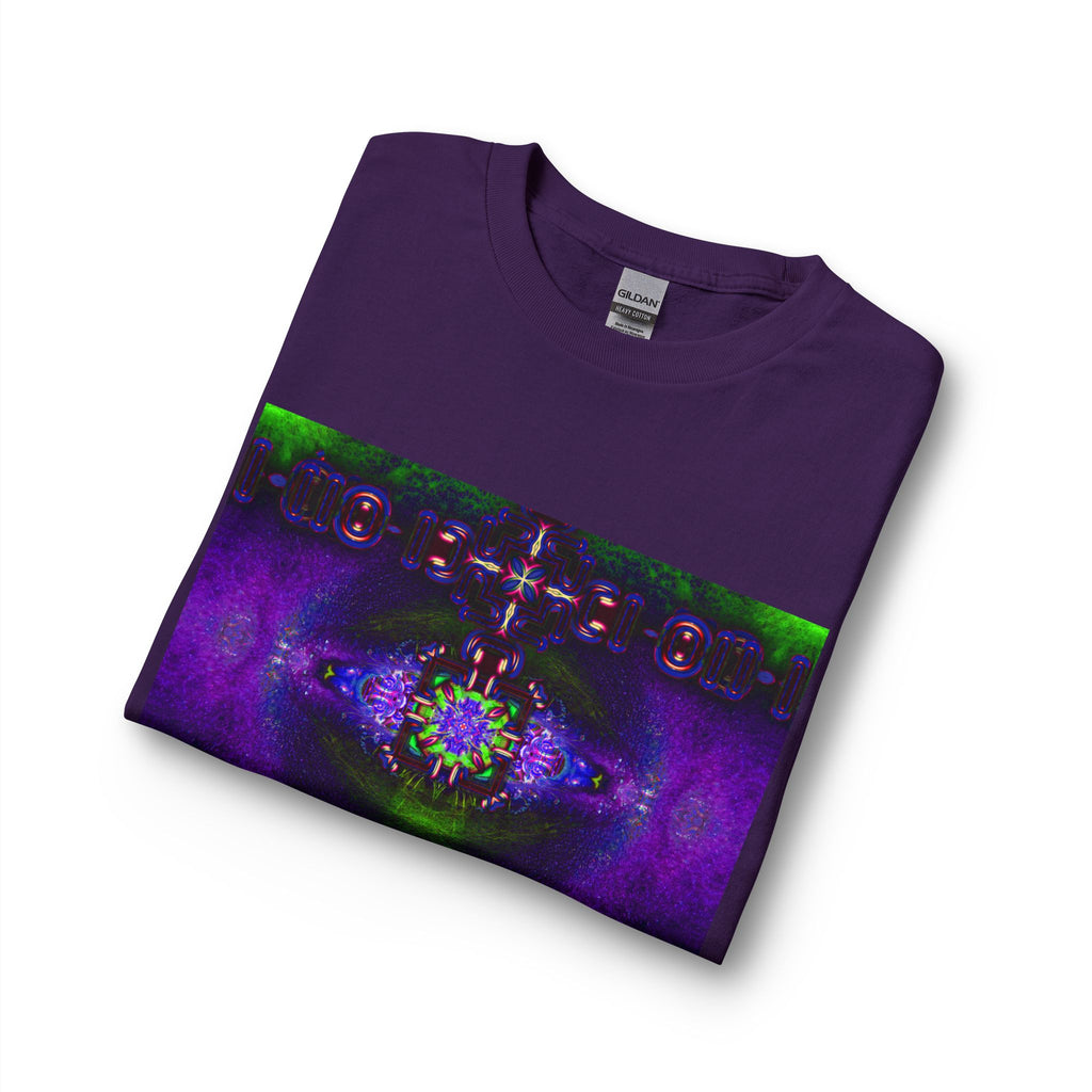 Cybersoul Eye Telekatron Long Sleeve Tee — Neon Purple Green Abstract Graphic