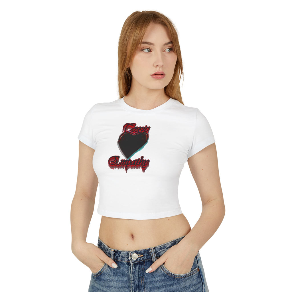 Women's Baby Tee — Black Heart 'Deadly Sympathy' Graphic Crop Top